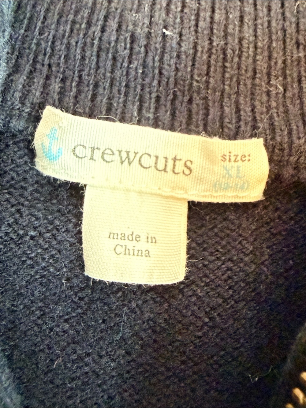 Crewcuts Navy Half-Zip Pullover Sweater sz 12-14 0008 - Picture 3 of 7
